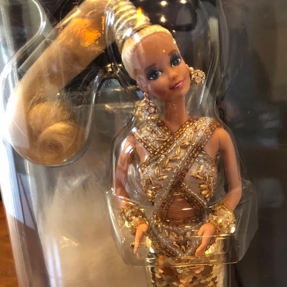 Bob Mackie Gold Barbie Doll NRFB - Picture 6 of 9